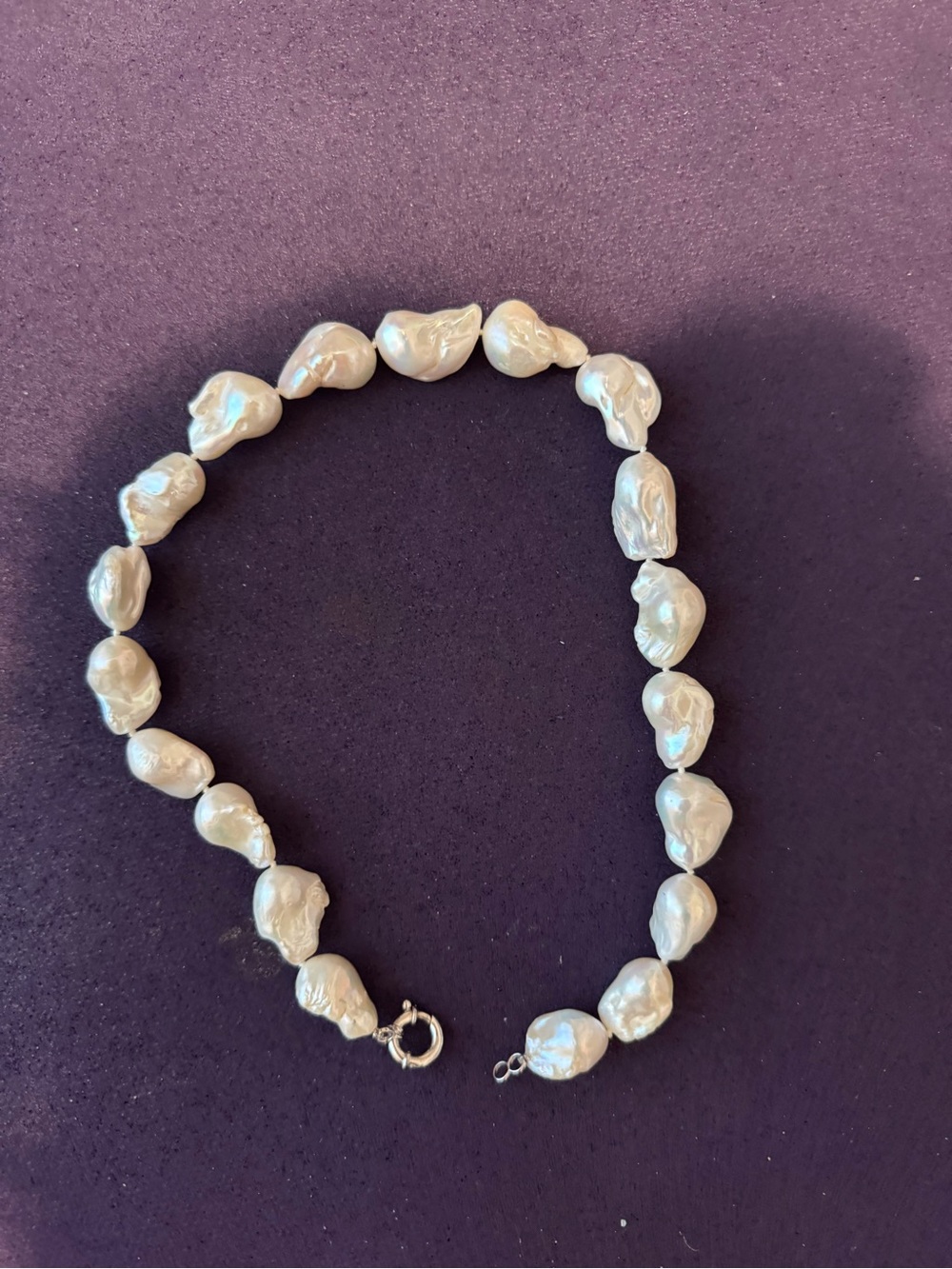 Baroque Pearl Link Necklace - White Pearlescent